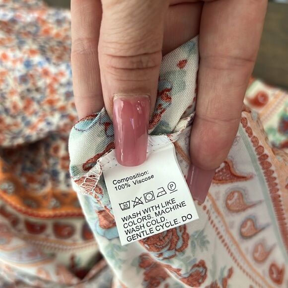 Prettygarden Boho Multicolor Printed V Neck Bohemian Maxed Dress - Picture 10 of 12